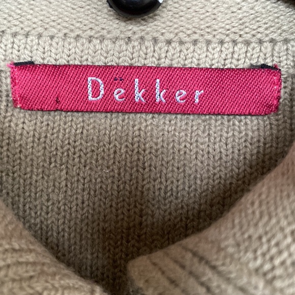 Vintage Merino Wool Cardigan DEKKER Long Size Small - Picture 2 of 10